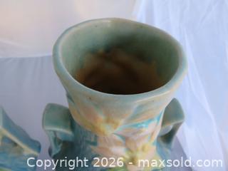 MaxSold Auction: 7" Pair of Roseville "Clematis Vases" - San Bruno (California, USA) SELLER MANAGED Downsizing Online Auction - 2nd Avenue