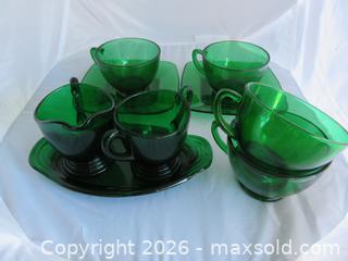 MaxSold Auction: Green Glass - Lot of 9 pcs - San Bruno (California, USA) SELLER MANAGED Downsizing Online Auction - 2nd Avenue