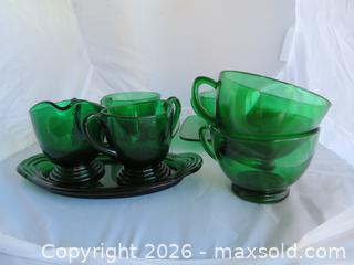 MaxSold Auction: Green Glass - Lot of 9 pcs - San Bruno (California, USA) SELLER MANAGED Downsizing Online Auction - 2nd Avenue