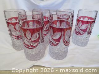 MaxSold Auction: Hofbauer Red Bird Byrdes German Lead Crystal Water/Hi-Ball Glasses Set of 6 - San Bruno (California, USA) SELLER MANAGED Downsizing Online Auction - 2nd Avenue