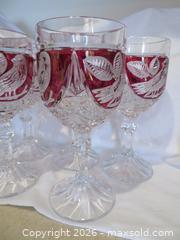 MaxSold Auction: Hofbauer Red Bird Byrdes German Lead Crystal Water/Wine Goblets Set of 8 - San Bruno (California, USA) SELLER MANAGED Downsizing Online Auction - 2nd Avenue