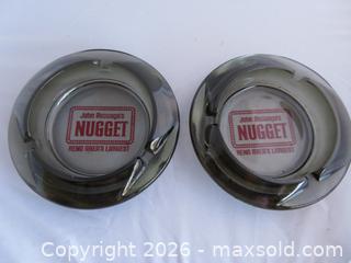 MaxSold Auction: Pair Smoke Grey Ashtrays from John Ascuaga's Nugget - Reno - San Bruno (California, USA) SELLER MANAGED Downsizing Online Auction - 2nd Avenue