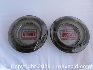 MaxSold Auction: Pair Smoke Grey Ashtrays from John Ascuaga's Nugget - Reno - San Bruno (California, USA) SELLER MANAGED Downsizing Online Auction - 2nd Avenue