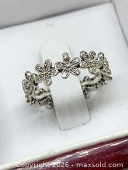 MaxSold Auction: Vintage Elegance    .925 Sterling Silver Floral CZ Ring –  - Toronto (Ontario, Canada) SELLER MANAGED Downsizing Online Auction -  Queen Street East