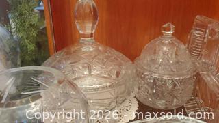 MaxSold Auction: Assorted Pinwheel Cut Glass / Lead Crystal Lot, 9 Pieces (1C) - Ottawa (Ontario, Canada) SELLER MANAGED Downsizing Online Auction - Sarsfield Road