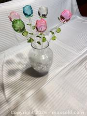 MaxSold Auction: Decorative Glass Tulip Stem Set with Vase - Ottawa (Ontario, Canada) SELLER MANAGED Downsizing Online Auction - Sarsfield Road