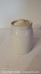 MaxSold Auction: Lidded Off-White Glazed Stoneware Jar / Crock, 20 cm - Ottawa (Ontario, Canada) SELLER MANAGED Downsizing Online Auction - Sarsfield Road