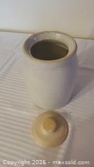 MaxSold Auction: Lidded Off-White Glazed Stoneware Jar / Crock, 20 cm - Ottawa (Ontario, Canada) SELLER MANAGED Downsizing Online Auction - Sarsfield Road