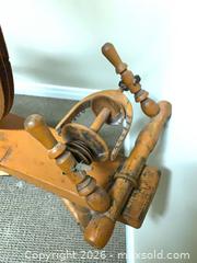 MaxSold Auction: Pine Spinning Wheel, 28 in Wheel, 43 in Overall Height - Ottawa (Ontario, Canada) SELLER MANAGED Downsizing Online Auction - Sarsfield Road