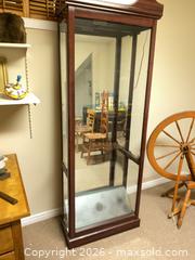 MaxSold Auction: Solid Wood Mahogany Glass Curio Display Cabinet (Freestanding) - Ottawa (Ontario, Canada) SELLER MANAGED Downsizing Online Auction - Sarsfield Road
