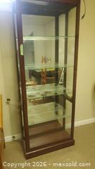 MaxSold Auction: Solid Wood Mahogany Glass Curio Display Cabinet (Freestanding) - Ottawa (Ontario, Canada) SELLER MANAGED Downsizing Online Auction - Sarsfield Road