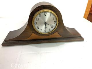 MaxSold Auction: Solid Wood Mantel Clock with Metal Dial, Key-Wind Movement - Ottawa (Ontario, Canada) SELLER MANAGED Downsizing Online Auction - Sarsfield Road