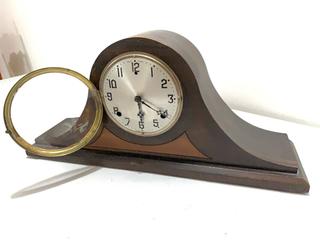 MaxSold Auction: Solid Wood Mantel Clock with Metal Dial, Key-Wind Movement - Ottawa (Ontario, Canada) SELLER MANAGED Downsizing Online Auction - Sarsfield Road