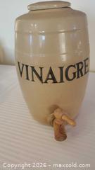 MaxSold Auction: Vinaigre Glazed Stoneware Jug/Dispenser, Made in England - Ottawa (Ontario, Canada) SELLER MANAGED Downsizing Online Auction - Sarsfield Road