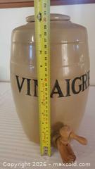 MaxSold Auction: Vinaigre Glazed Stoneware Jug/Dispenser, Made in England - Ottawa (Ontario, Canada) SELLER MANAGED Downsizing Online Auction - Sarsfield Road