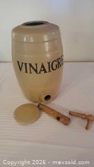 MaxSold Auction: Vinaigre Glazed Stoneware Jug/Dispenser, Made in England - Ottawa (Ontario, Canada) SELLER MANAGED Downsizing Online Auction - Sarsfield Road