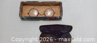 MaxSold Auction: Vintage Round Wire-Frame Pince-Nez Eyeglasses, Gold-Tone - Ottawa (Ontario, Canada) SELLER MANAGED Downsizing Online Auction - Sarsfield Road