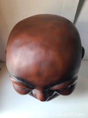 MaxSold Auction: Large wooden laughing Buddah head - 15" - Toronto (Ontario, Canada) SELLER MANAGED Downsizing Online Auction - Kempsell Crescent