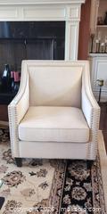 MaxSold Auction: Accent Chair with Linen-Like Fabric & Nailhead Trim C - Whitchurch-Stouffville (Ontario, Canada) Downsizing Online Auction - Grayfield Drive