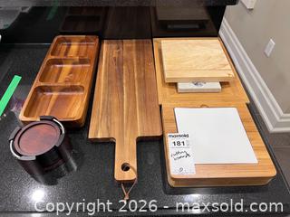 MaxSold Auction: Assorted Wood, Bamboo & Ceramic Serving Boards & Coasters B - Whitchurch-Stouffville (Ontario, Canada) Downsizing Online Auction - Grayfield Drive