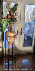 MaxSold Auction: Ceramic Urn/Amphora Floor Vase with Metal Stand & Arrangement B - Whitchurch-Stouffville (Ontario, Canada) Downsizing Online Auction - Grayfield Drive