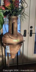 MaxSold Auction: Ceramic Urn/Amphora Floor Vase with Metal Stand & Arrangement B - Whitchurch-Stouffville (Ontario, Canada) Downsizing Online Auction - Grayfield Drive
