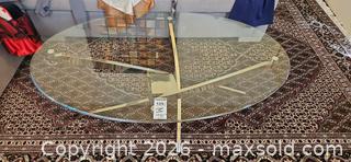 MaxSold Auction: Oval Glass Top Coffee Table with Gold/Brass Metal Base C - Whitchurch-Stouffville (Ontario, Canada) Downsizing Online Auction - Grayfield Drive