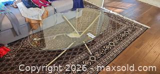 MaxSold Auction: Oval Glass Top Coffee Table with Gold/Brass Metal Base C - Whitchurch-Stouffville (Ontario, Canada) Downsizing Online Auction - Grayfield Drive