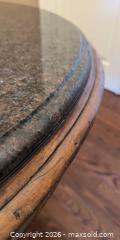 MaxSold Auction: Round Granite Top Pedestal Table with Wooden Base - Whitchurch-Stouffville (Ontario, Canada) Downsizing Online Auction - Grayfield Drive