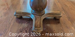 MaxSold Auction: Round Granite Top Pedestal Table with Wooden Base - Whitchurch-Stouffville (Ontario, Canada) Downsizing Online Auction - Grayfield Drive