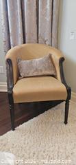 MaxSold Auction: Traditional Upholstered Armchair with Throw Pillow C - Whitchurch-Stouffville (Ontario, Canada) Downsizing Online Auction - Grayfield Drive