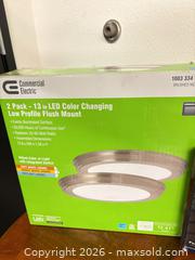 MaxSold Auction: 6-Pack Lighting: 2-Pack Flush Mounts + 4 Solar Accent Lights - San Diego (California, USA) SELLER MANAGED Reseller Online Auction - Miramar Road