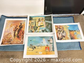 MaxSold Auction: Set of 4 Hand-Signed Numbered Art Prints (Loose) - San Diego (California, USA) SELLER MANAGED Reseller Online Auction - Miramar Road
