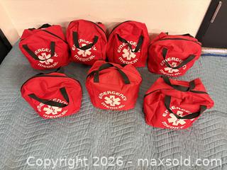 MaxSold Auction: Set of 7 Red Emergency First Aid Kit Pouches with Star of Life - San Diego (California, USA) SELLER MANAGED Reseller Online Auction - Miramar Road