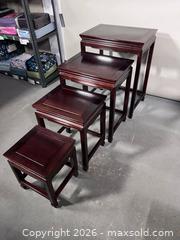 MaxSold Auction: Set of (4) Asian Rosewood Nesting Tables - Toronto (Ontario, Canada) SELLER MANAGED Reseller Online Auction - Chesswood Drive