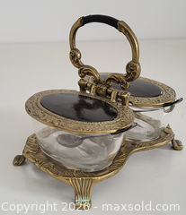 MaxSold Auction: Brass / Glass Condiments Set - Newmarket (Ontario, Canada) SELLER MANAGED Downsizing Online Auction - Amberlee Crt.