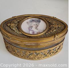 MaxSold Auction: French Antique Gilt Bronze Trinket Box - Newmarket (Ontario, Canada) SELLER MANAGED Downsizing Online Auction - Amberlee Court.