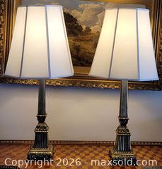 MaxSold Auction: Pair of Large Metal Base Lamps - Newmarket (Ontario, Canada) SELLER MANAGED Downsizing Online Auction - Amberlee Crt.
