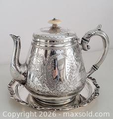 MaxSold Auction: Silver Plated Teapot & Plate - Newmarket (Ontario, Canada) SELLER MANAGED Downsizing Online Auction - Amberlee Court.