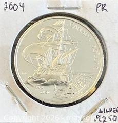 MaxSold Auction:  1604-2004 Cdn. Silver Proof Commemorating the 400th Anniversary of the First French Settlement in North America  - Newmarket (Ontario, Canada) PARTNER MANAGED Reseller Online Auction - Walter Avenue