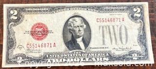 MaxSold Auction: 1928D US Jefferson 2 Dollar Paper Banknote  - Newmarket (Ontario, Canada) PARTNER MANAGED Reseller Online Auction - Walter Avenue
