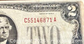 MaxSold Auction: 1928D US Jefferson 2 Dollar Paper Banknote  - Newmarket (Ontario, Canada) PARTNER MANAGED Reseller Online Auction - Walter Avenue