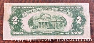 MaxSold Auction: 1928D US Jefferson 2 Dollar Paper Banknote  - Newmarket (Ontario, Canada) PARTNER MANAGED Reseller Online Auction - Walter Avenue