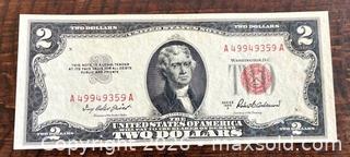 MaxSold Auction: 1953A US Jefferson 2 Dollar Paper Banknote  - Newmarket (Ontario, Canada) PARTNER MANAGED Reseller Online Auction - Walter Avenue