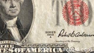 MaxSold Auction: 1953A US Jefferson 2 Dollar Paper Banknote  - Newmarket (Ontario, Canada) PARTNER MANAGED Reseller Online Auction - Walter Avenue
