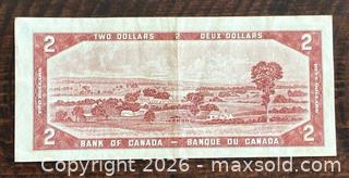 MaxSold Auction: 1954 Cdn. Queen Elizabeth II 2 Dollar Paper Banknote  - Newmarket (Ontario, Canada) PARTNER MANAGED Reseller Online Auction - Walter Avenue