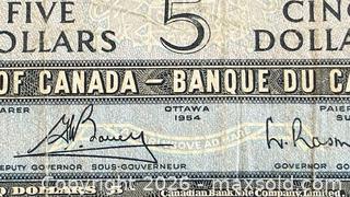 MaxSold Auction: 1954 Cdn. Queen Elizabeth II 5 Dollar Paper Banknote  - Newmarket (Ontario, Canada) PARTNER MANAGED Reseller Online Auction - Walter Avenue