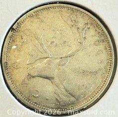MaxSold Auction: 1964 Cdn. Silver Queen Elizabeth II 25 Cents  - Newmarket (Ontario, Canada) PARTNER MANAGED Reseller Online Auction - Walter Avenue