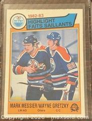 MaxSold Auction: 1983 O-Pee-Chee Mark Messier/Wayne Gretzky "Oilers Highlights" Hockey Collectible Trading Card  - Newmarket (Ontario, Canada) PARTNER MANAGED Reseller Online Auction - Walter Avenue
