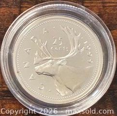 MaxSold Auction: 1999 Cdn. Silver Proof Queen Elizabeth II 25 Cent  - Newmarket (Ontario, Canada) PARTNER MANAGED Reseller Online Auction - Walter Avenue